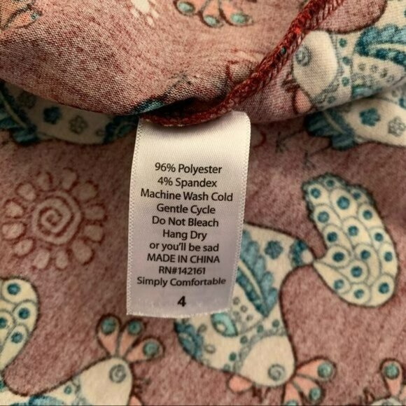 LuLaRoe Country Chicken Print Half Sleeve Dress Size 4 - Picture 4 of 7